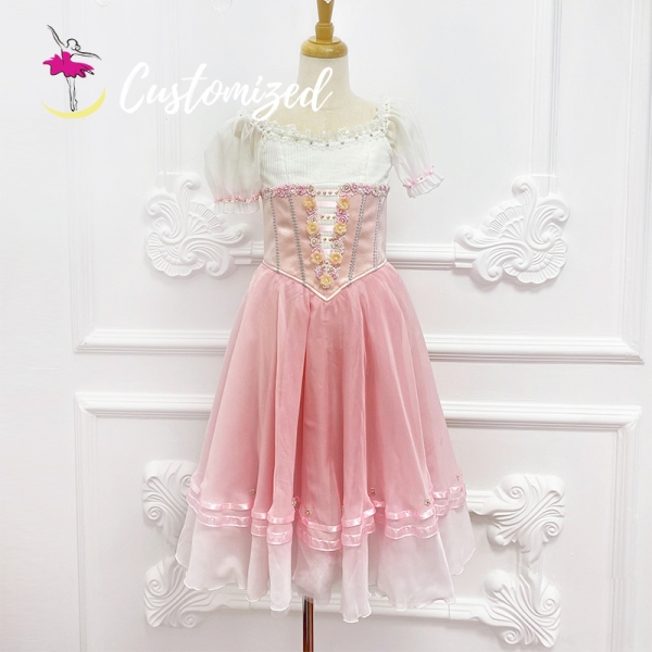 La Fille Ballet Costume Ombre Pink Romantic Tutu Dress for Coppelia