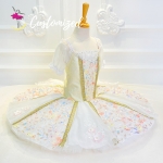 Champagne Floral Tutu Classic Ballet Costume for Sleeping Beauty Nutcracker Professional Ballet Tutu