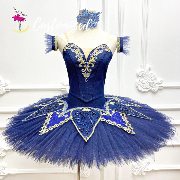 Two Pieces Raymonda Classic Ballet Costume Blue Professional Ballet Tutu for Paquita 