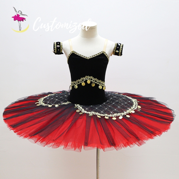 Black and Red Professional Ballet Tutu for Esmeralda Handmade Costumes