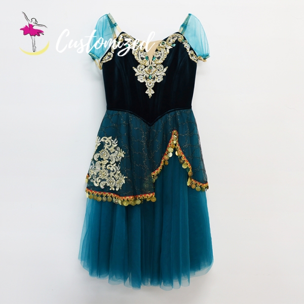 Esmeralda Ballet Costume Blue Romantic Dress for Ballerina