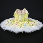 Yellow Singing Fairy Ballet Tutu Dress With Flower #T0231