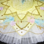 Yellow Singing Fairy Ballet Tutu Dress With Flower #T0231