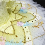 Yellow Singing Fairy Ballet Tutu Dress With Flower #T0231