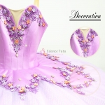 Purple Fairy Professional Ballet Tutu With Flower Decorate #T0308