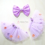 Purple Fairy Professional Ballet Tutu With Flower Decorate #T0308