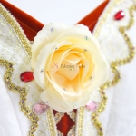 White Dance Costumes For Ballet Golden Trims And Flower Decorate #T0313