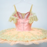 Pink Ballet Professional Tutus Dress Lace Golden Trims #T0338