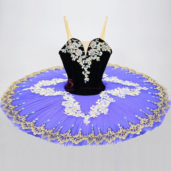 Purple Fairy Dance Costumes For Ballet Golden Trims #T0350