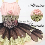 Professional Black And Gold Ballet Tutu Pancake Tutu With Flower #T0388