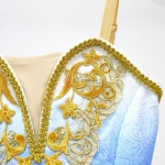 Blue Gradient Color Ballet Costumes For Sale Golden Trims #T0391