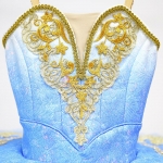 Blue Gradient Color Ballet Costumes For Sale Golden Trims #T0391