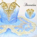 Blue Gradient Color Ballet Costumes For Sale Golden Trims #T0391