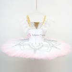 White Sleep Beauty Classical Ballet Tutu Pink Edge #T0396