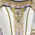 Beautiful Ballet Tutus Variation Golden Trims Competition-Level #T0402