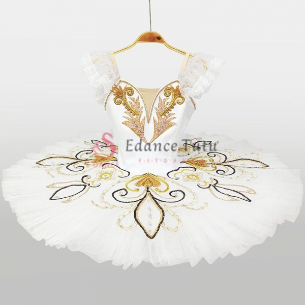 White & Glod Kitri Paquita Professional Ballet Tutus For Sale #T0403