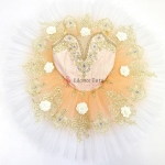 Esmeralda Professional Ballerina Costumes Pancake Tutu Flower Decorate #T0405