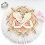 Classical Ballet Tutu Pink Costumes Golden Trims Nutcracker (Cost Effect) #T0469