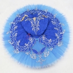 Yagp Blue Dance Ballet Costumes Pancake Tutu Silver Decorate #T0489