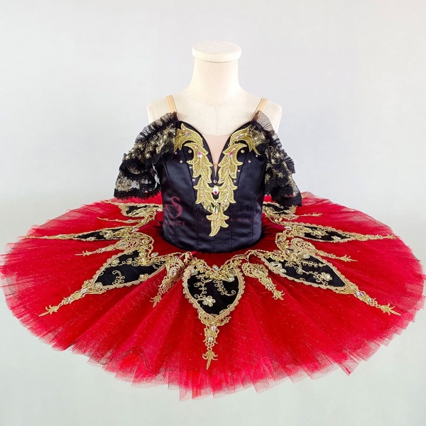 Don Quixote Black Red Ballet Dance Costumes Yagp Competition Costumes #T0500