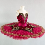 Wine Red Autumn Fairy Ballet Costumes For Sale Competition-Level #T0501