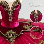 Wine Red Autumn Fairy Ballet Costumes For Sale Competition-Level #T0501