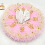 Professional Pink Ballet Tutu With Golden Trims (Cost-Effect) #T0503