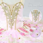 Princess Dance Pink Professional Ballet Costumes With Pink Flower #T0504