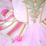 Princess Dance Pink Professional Ballet Costumes With Pink Flower #T0504