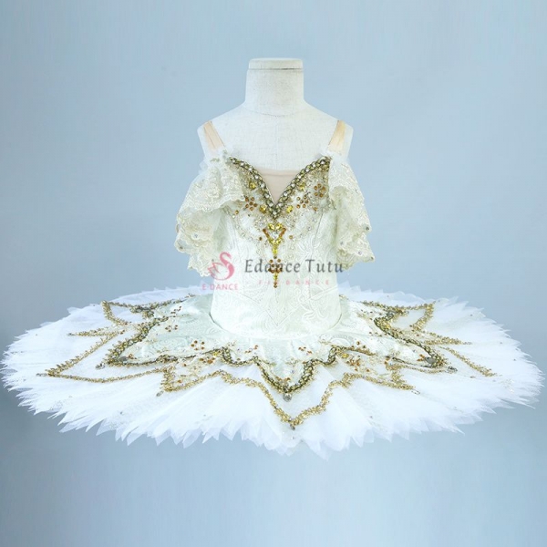 White Nutcracker Classical Ballet Costumes Pancake Tutu For Adult #T0510