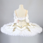 Lace White Ballet Costumes For Adults, Child With Golden Trims #T0516