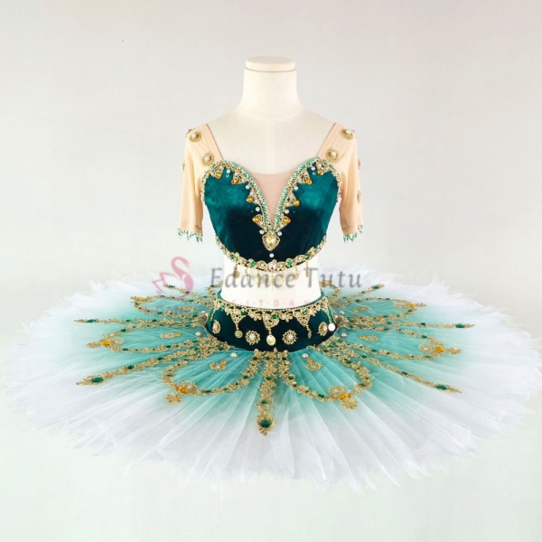 2 Pieces Ballet Tutu Green La Bayadere #T0528