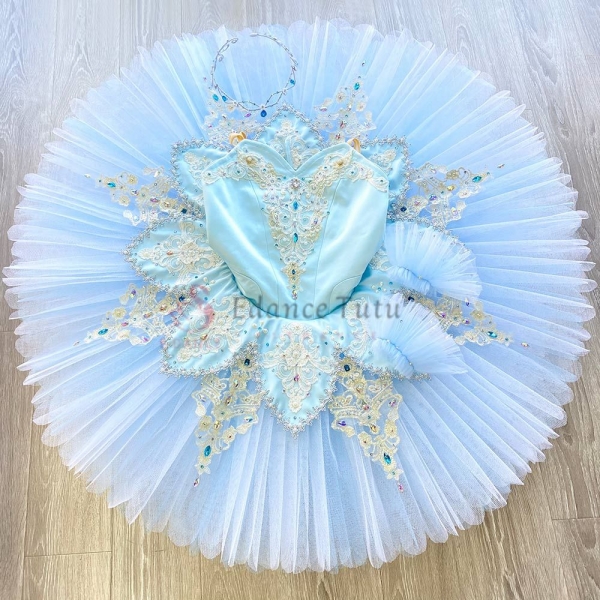 Blue Bird Ballet Costume For Adult Golden Trims High-End #T0530