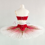 Red Don Quixote Ballet Costumes 2 Pieces With Gloden Sequin (Competition-level) #T0533