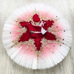 Red Don Quixote Ballet Costumes 2 Pieces With Gloden Sequin (Competition-level) #T0533