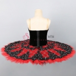 Professional Black Red Paquita Costumes Ballet Tutu Variation #T0536