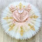 Sugar Plum Fairy Pink Ballet Tutu Costumes Golden Trims #T0537