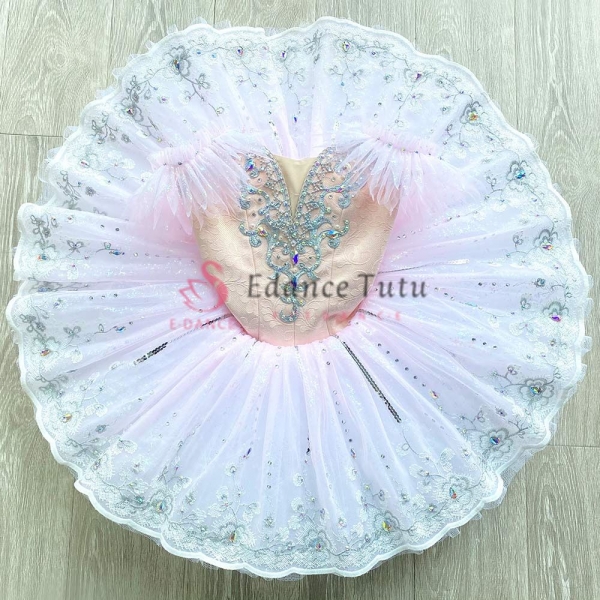 Pink Sugar Plum Fairy Ballet Professional Tutu Decorate Silver #T0546