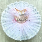 Pink Sugar Plum Fairy Ballet Professional Tutu Decorate Silver #T0546