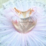 Pink Sugar Plum Fairy Ballet Professional Tutu Decorate Silver #T0546