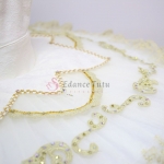 White Professional Tutu For Ballet Golden Trims #T0568