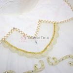 White Professional Tutu For Ballet Golden Trims #T0568