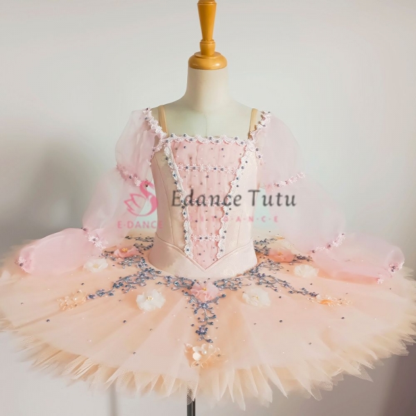 Long Sleeve Pink Flower Fairy Ballet Costume Competition Yagp Tutu #T0586