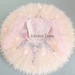 Long Sleeve Pink Flower Fairy Ballet Costume Competition Yagp Tutu #T0586