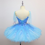 Competition-level Blue Bird Ballet Professional Tutu With Feather Pattern #T0597