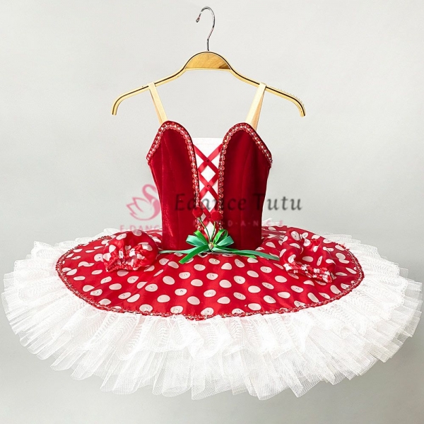 Red Ballet Dance Tutus Grand Prix Dot Ballet Costumes #T0602