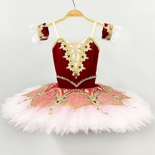 Dance Tutu For Ballet Red White Fit Don Quixote Competition-level #T0607